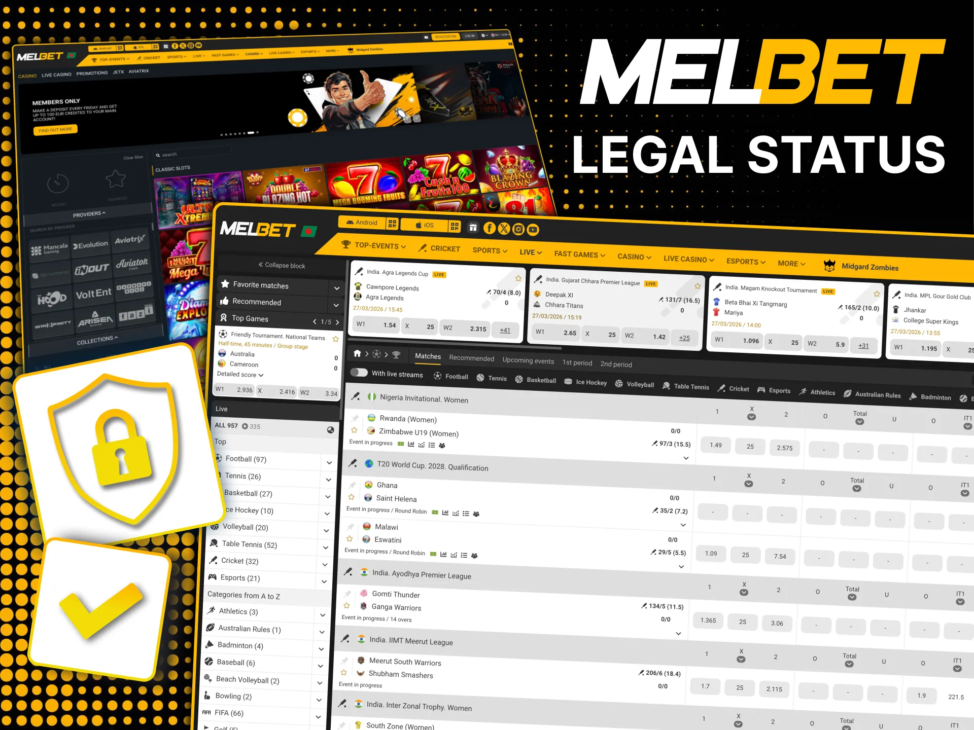 Melbet offers legal play in Bangladesh with offshore license.