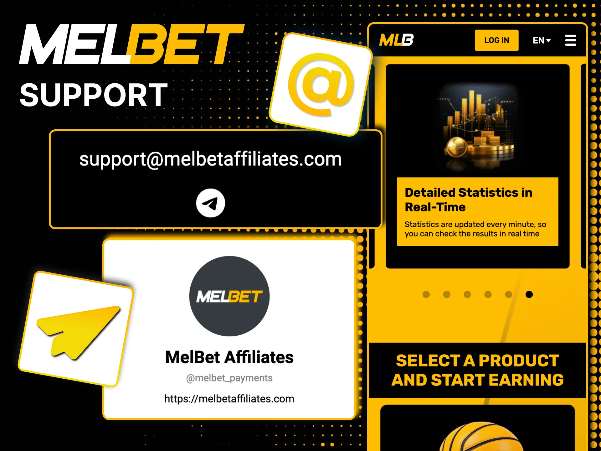 Melbet partner support includes Telegram and community updates.