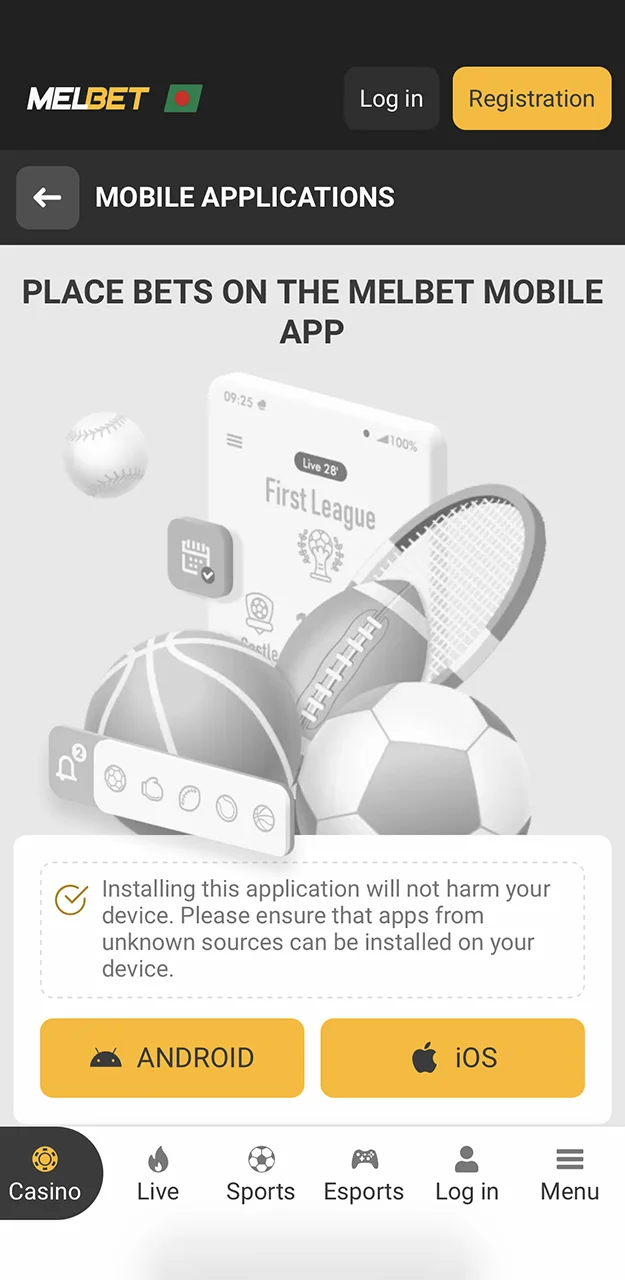 Find out how to install the Melbet app.