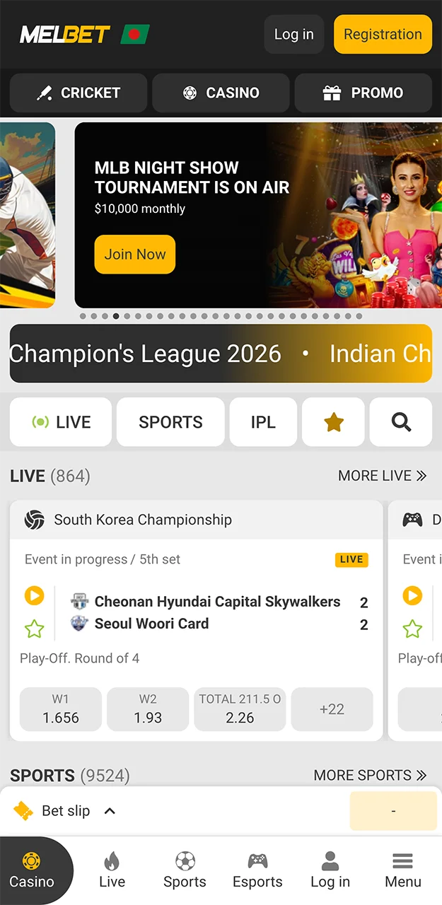You can register before installing the Melbet app.
