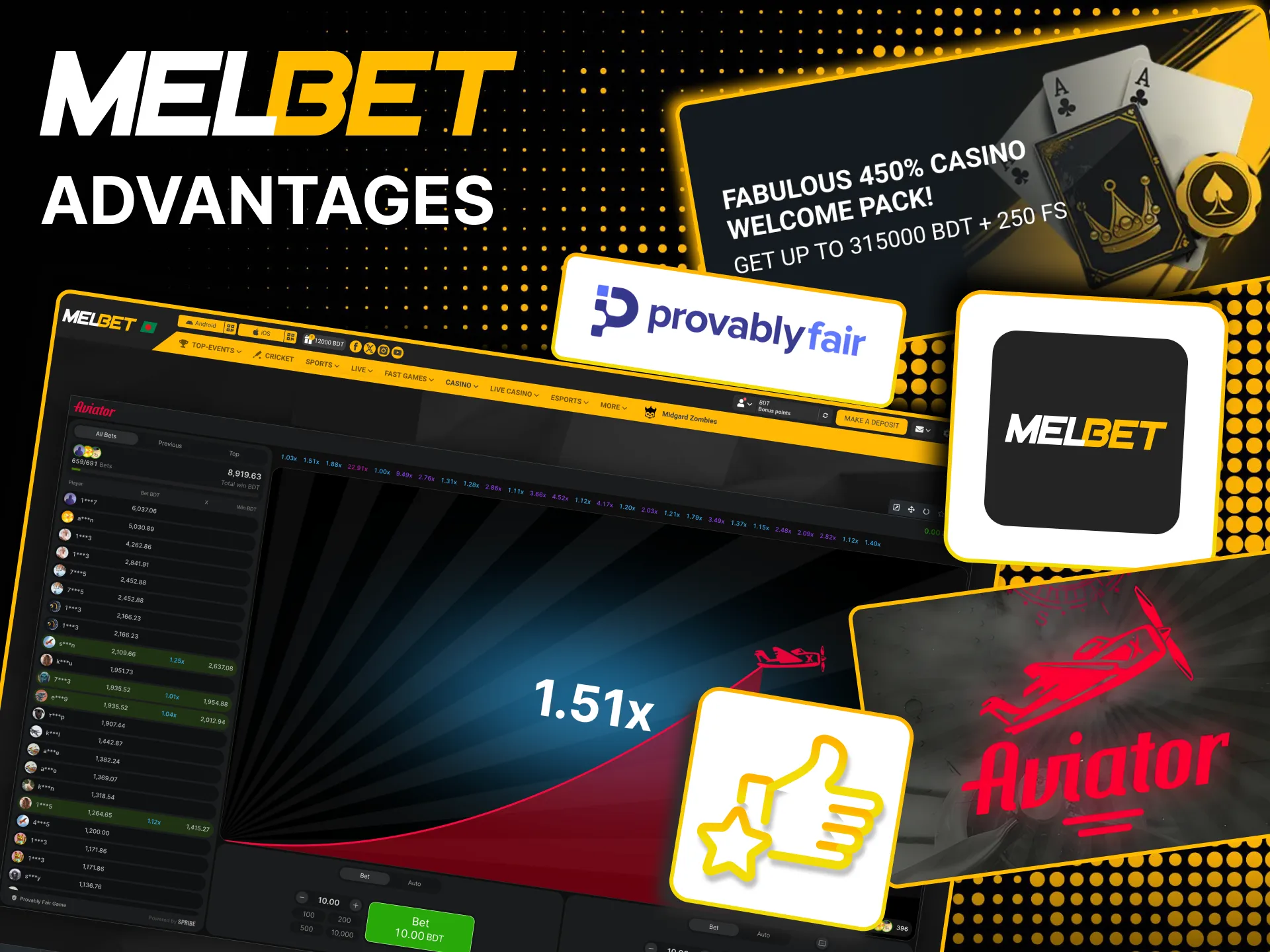 Play Aviator smoothly on Melbet mobile apps and browser.