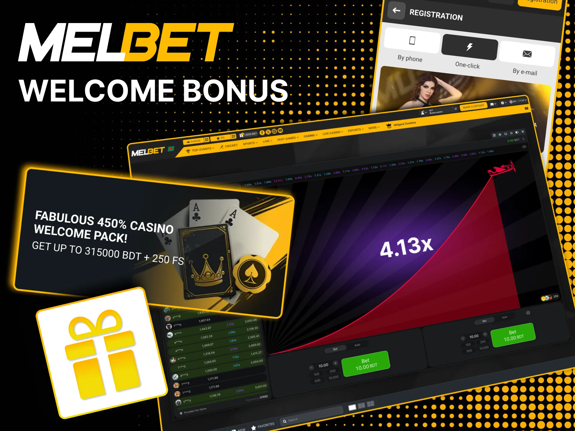 Enjoy Melbet bonus on Aviator and all casino games.