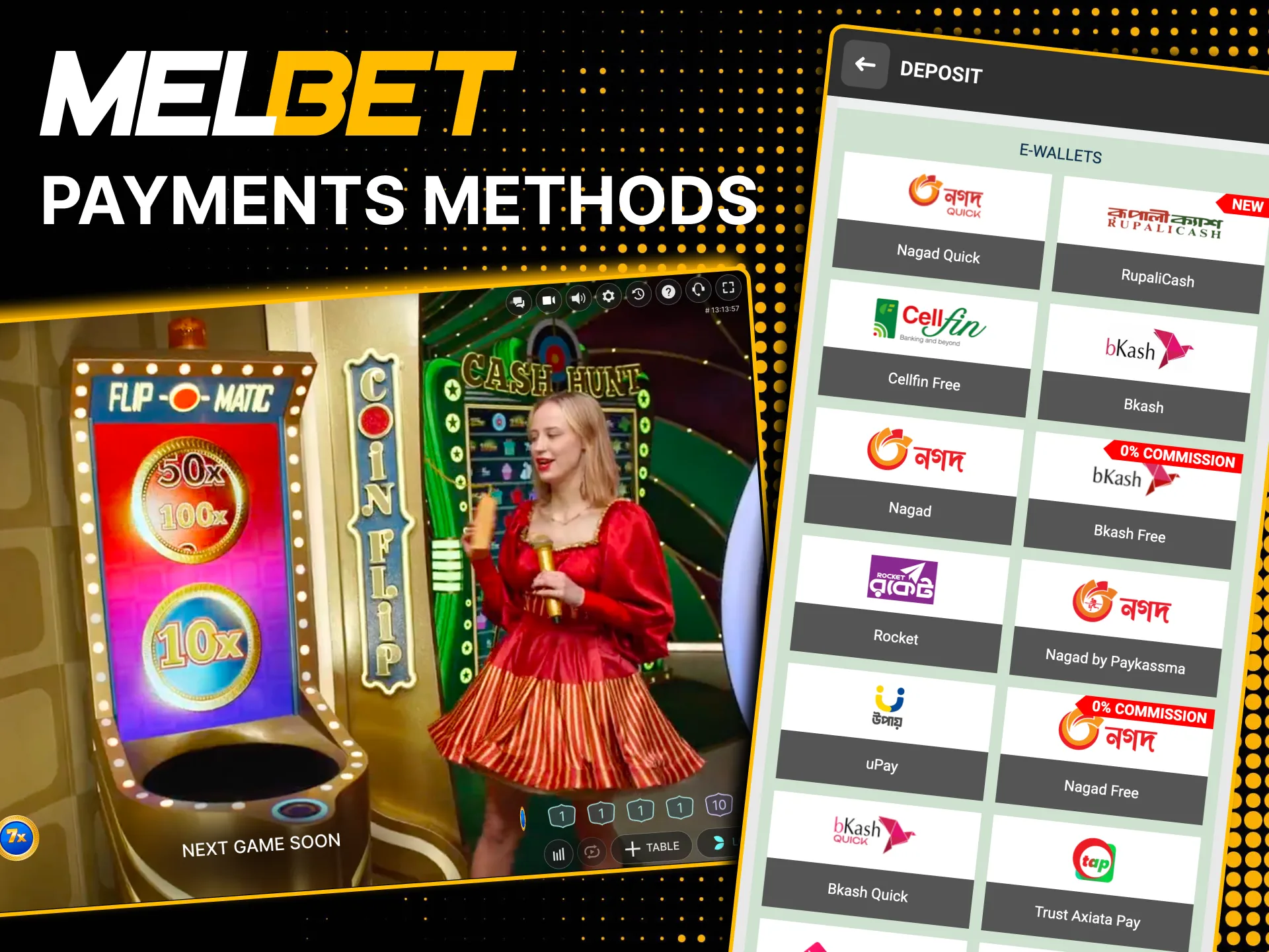 Melbet supports Visa, Mastercard, Skrill, and Neteller payments.
