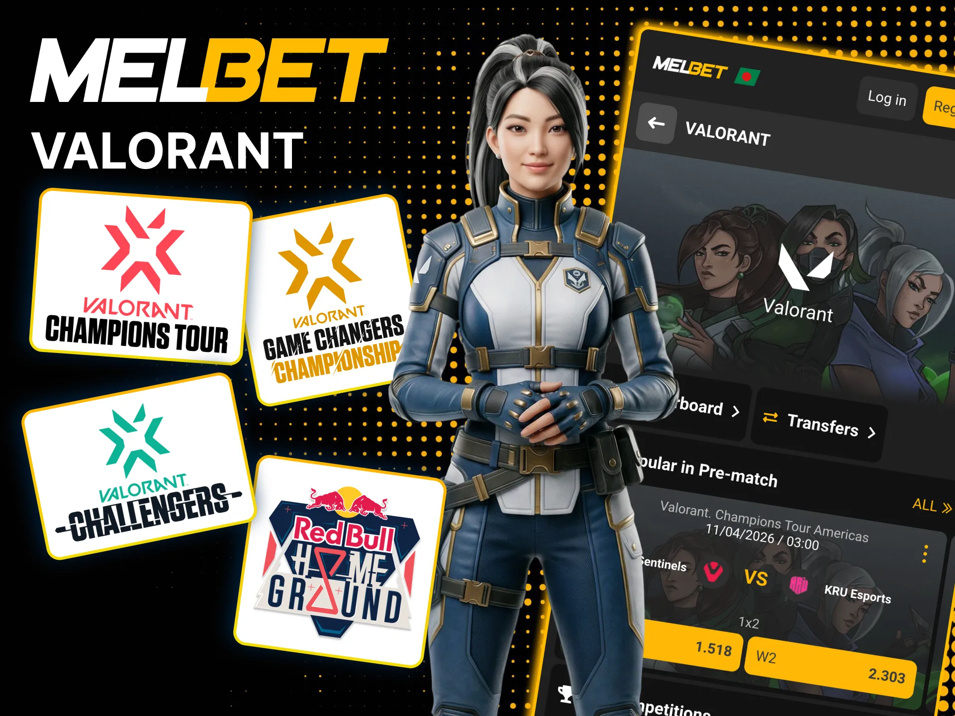 Regional VCT Challengers and Red Bull Valorant events on Melbet.