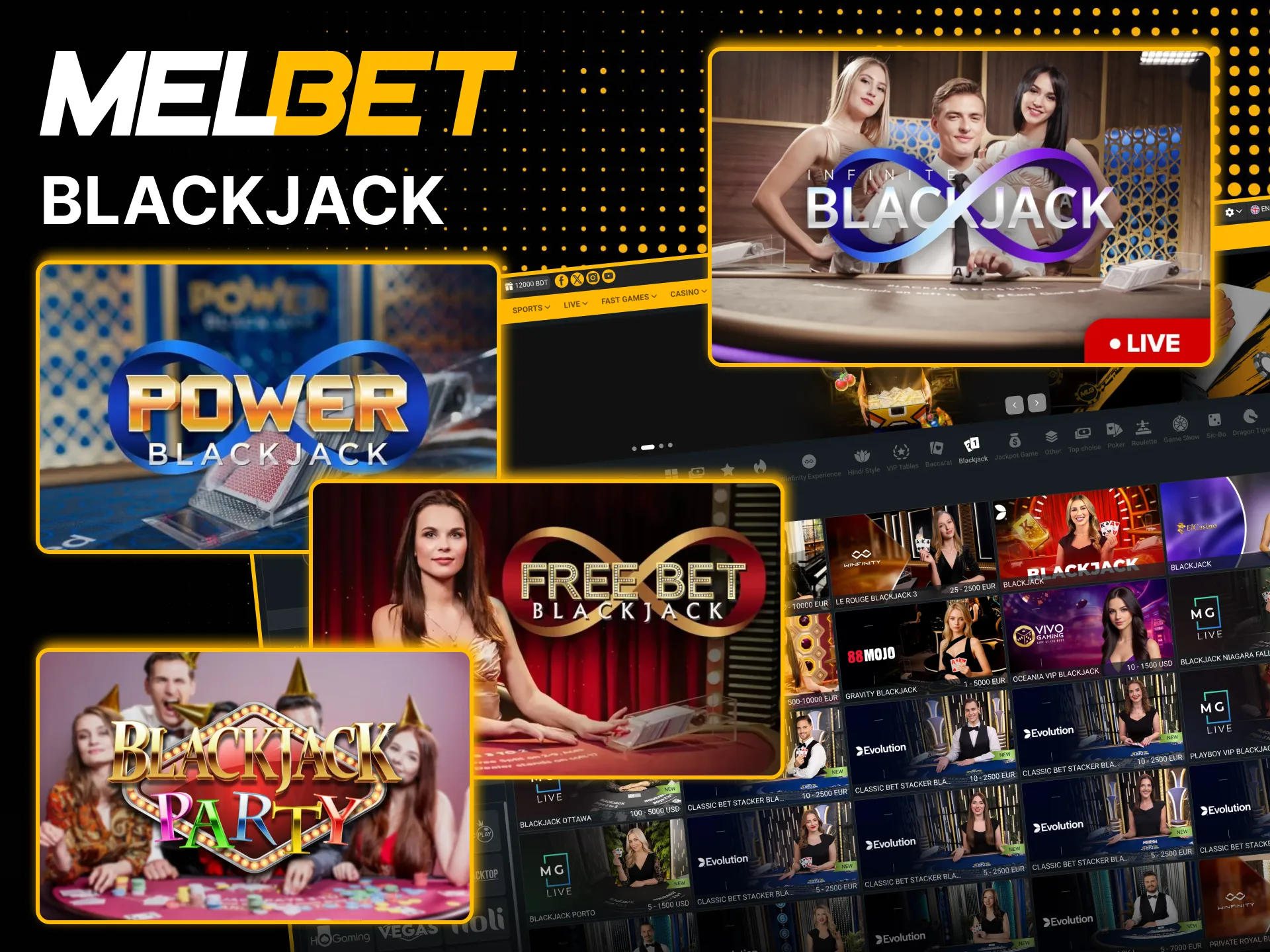 Strategic blackjack betting available for Bangladesh players at Melbet.