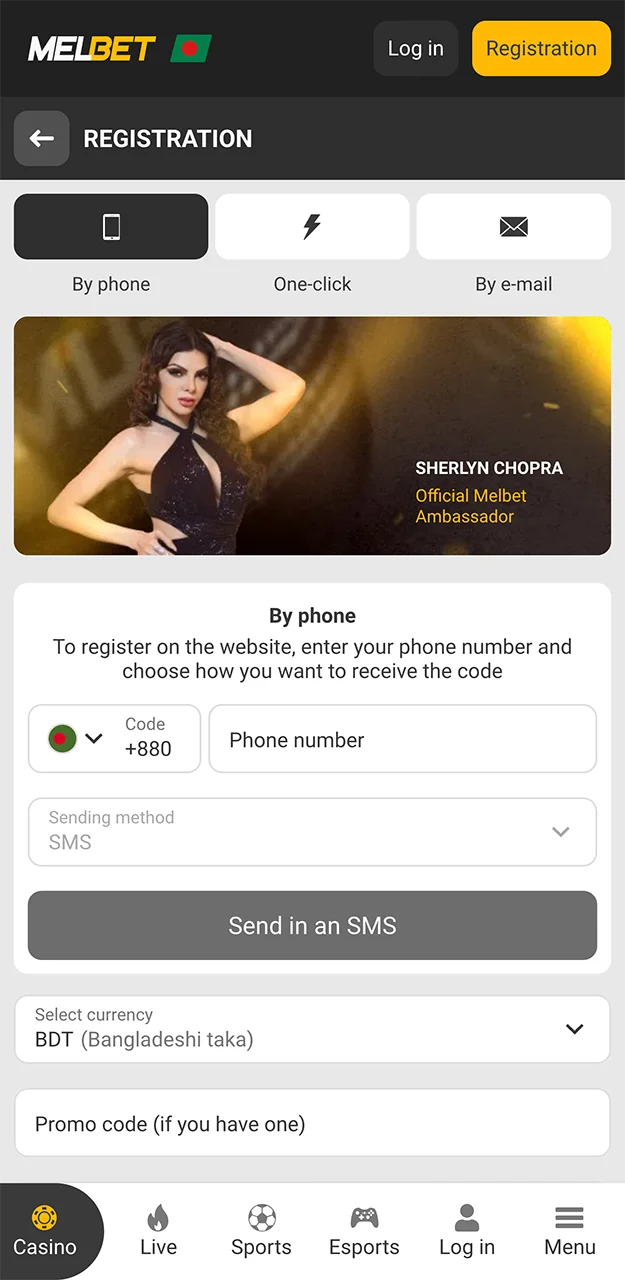 Choose a unique password when registering with Melbet.