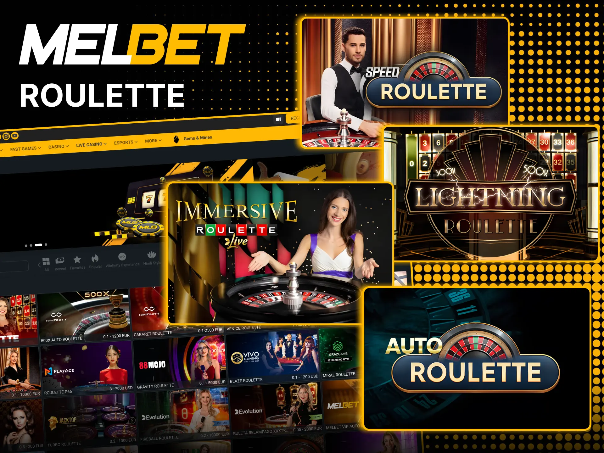 Bet on French and VIP Roulette via Melbet.