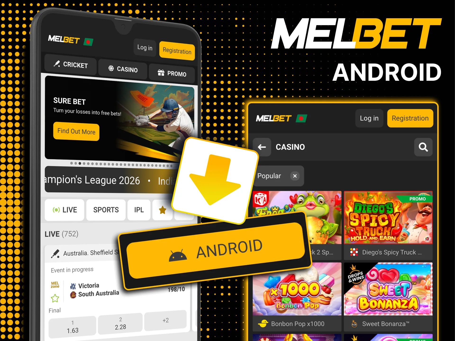 Download Melbet Android APK and start mobile gaming.