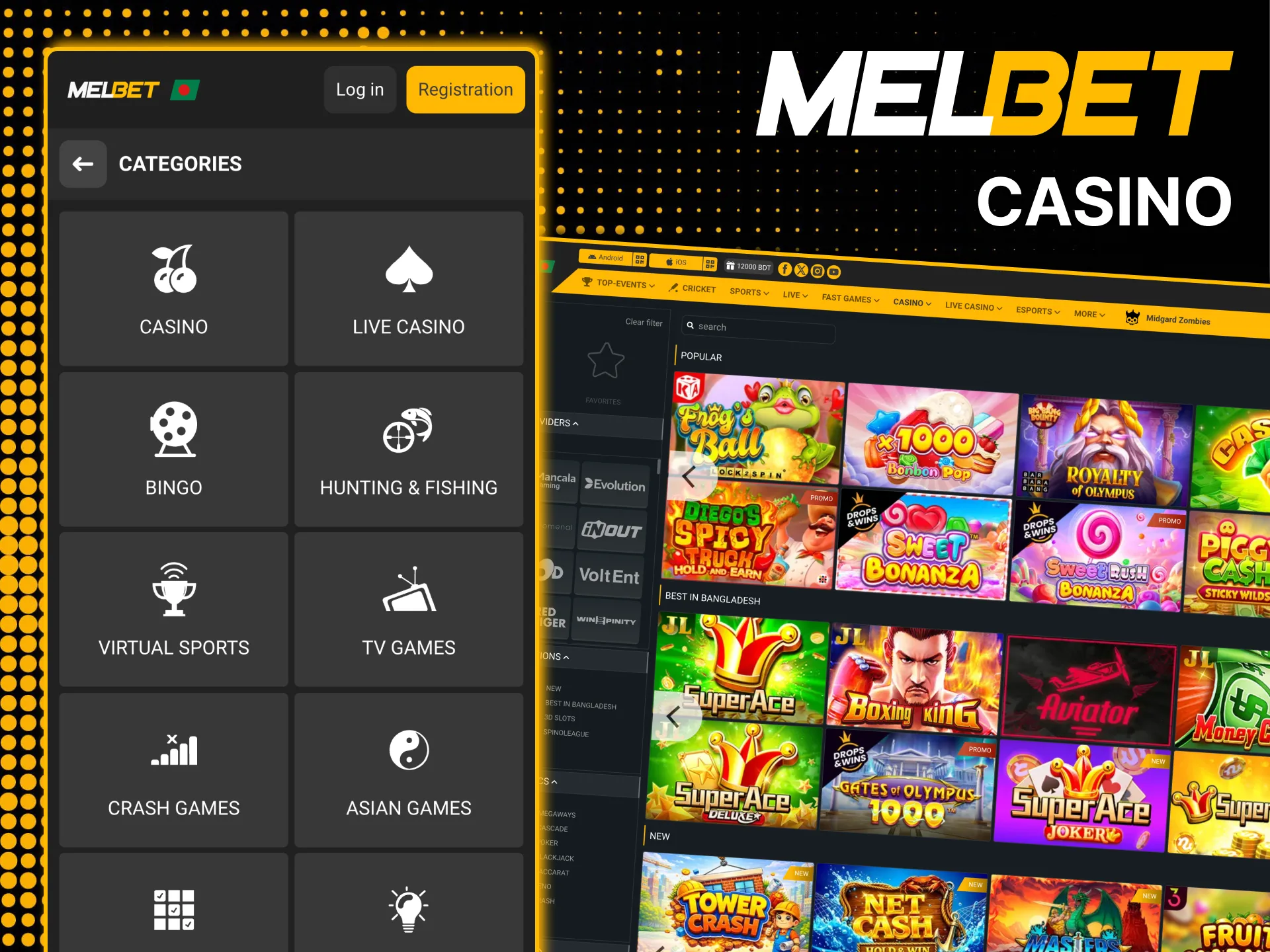Play 5,000+ Melbet casino titles including slots and jackpots.