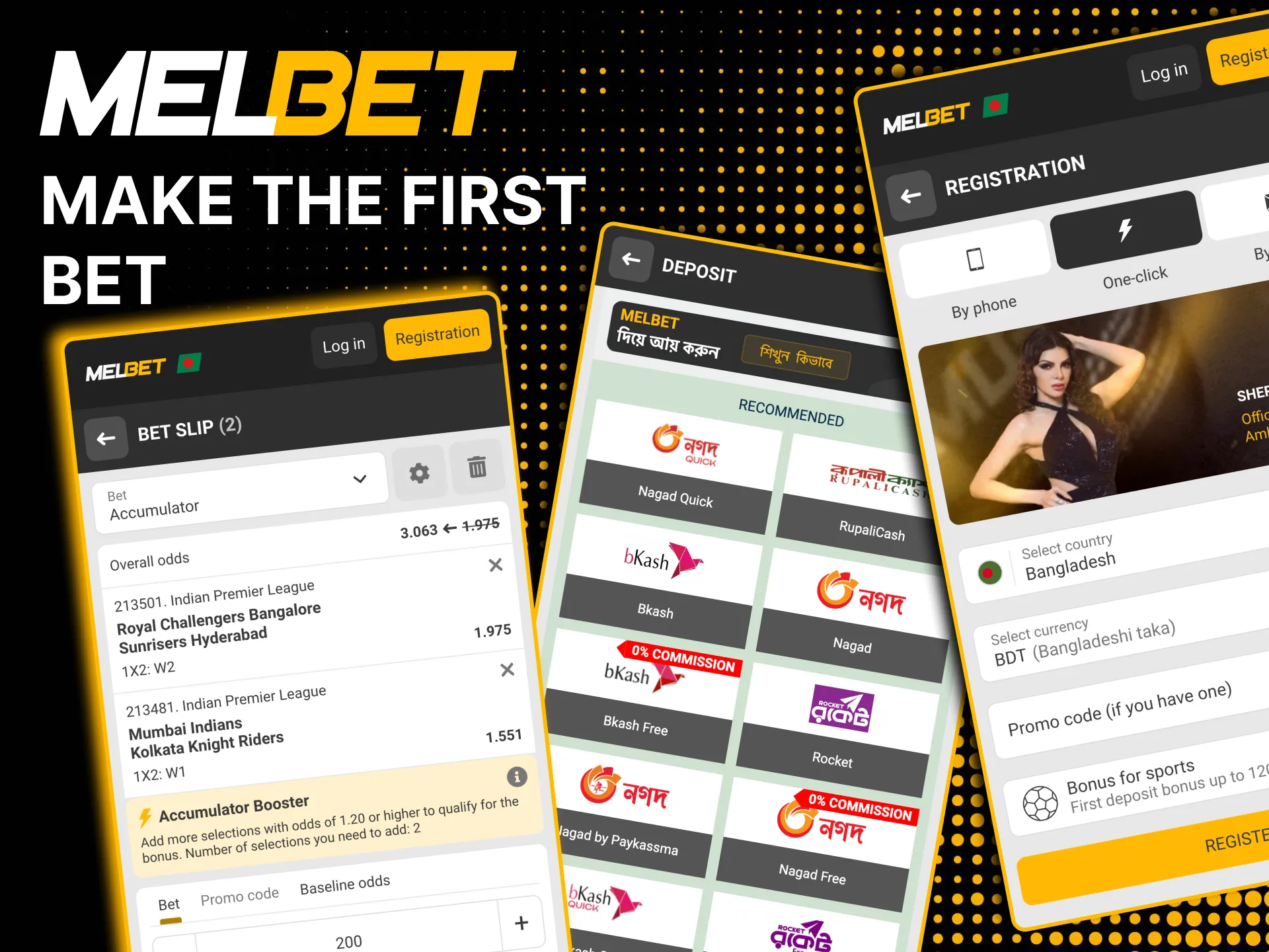 Easy Melbet steps to place your first sports wager.
