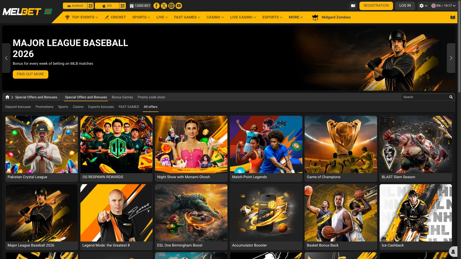 Promotions and bonus schemes from Melbet.