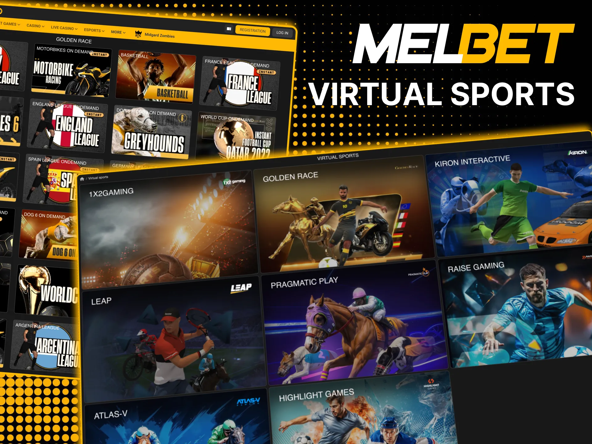 Melbet virtual sports include basketball, racing, and football events.
