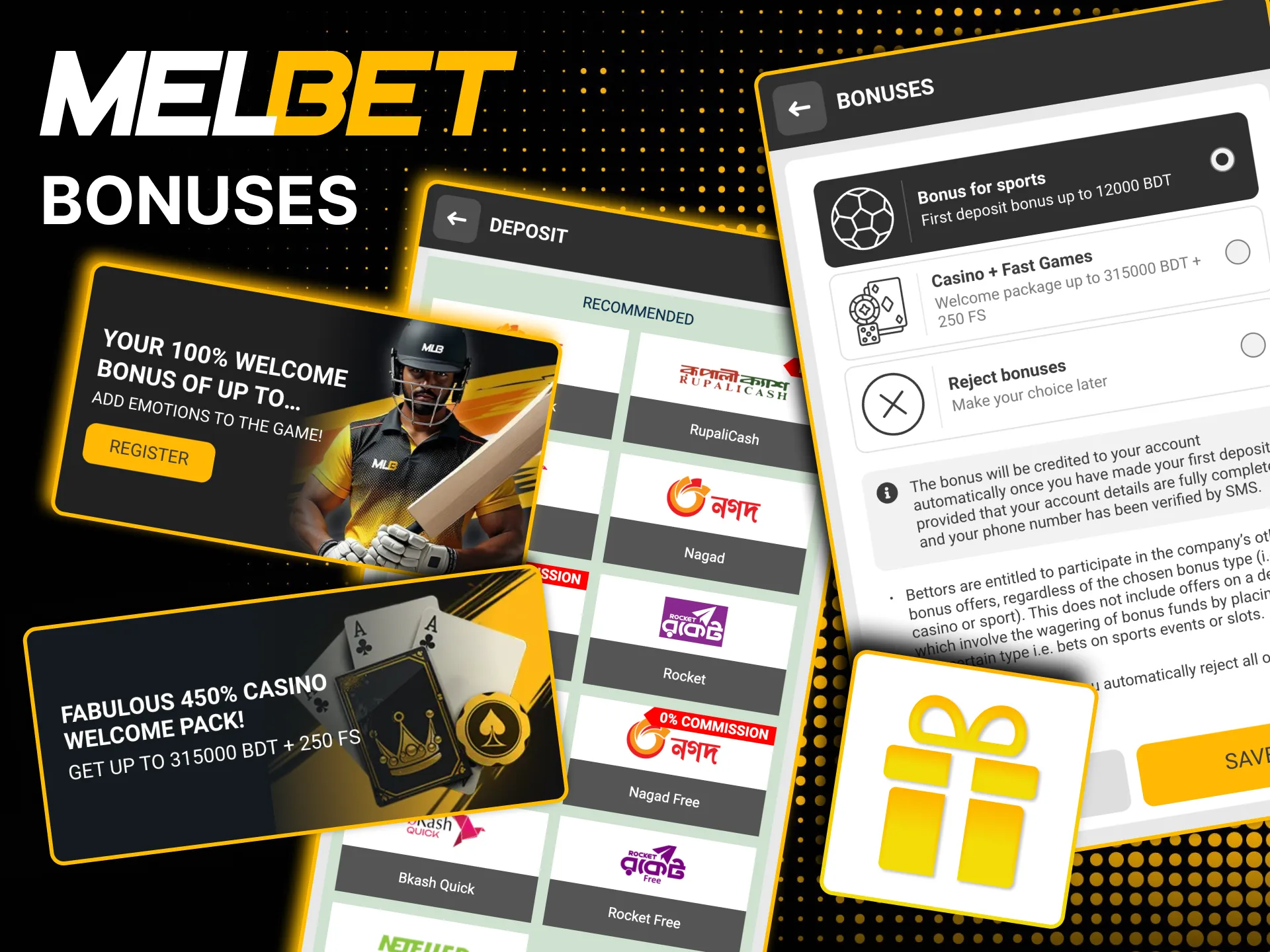 Meet wagering requirements to unlock Melbet welcome bonus.