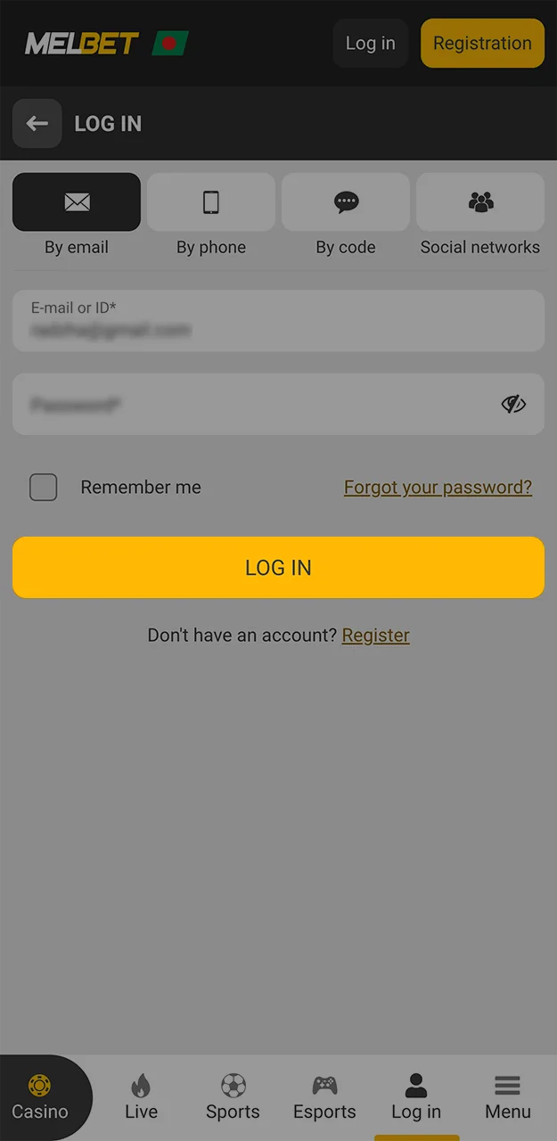Log in to your Melbet account and explore its features.
