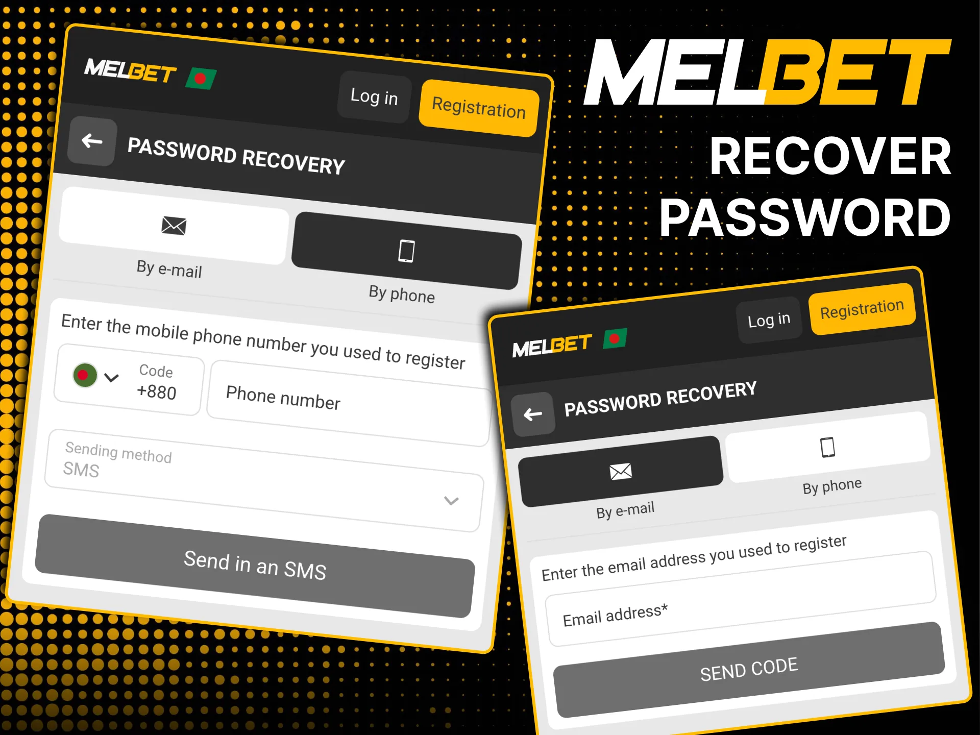 Click Forgot Password link on Melbet login page.