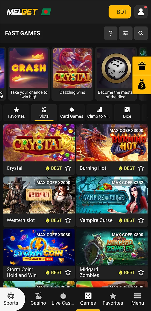 Take a look at the slot games available on the Melbet website.