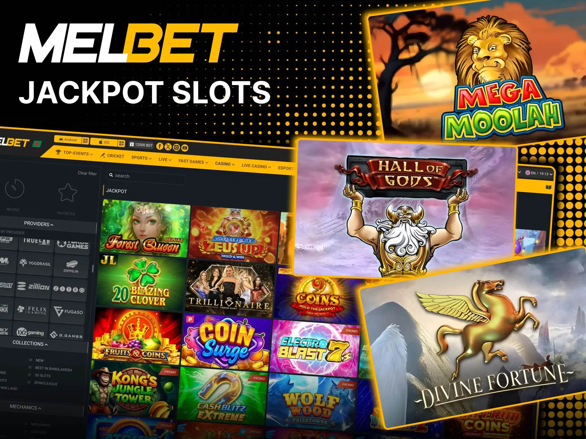 Melbet jackpot slots offer life‑changing prize pools.