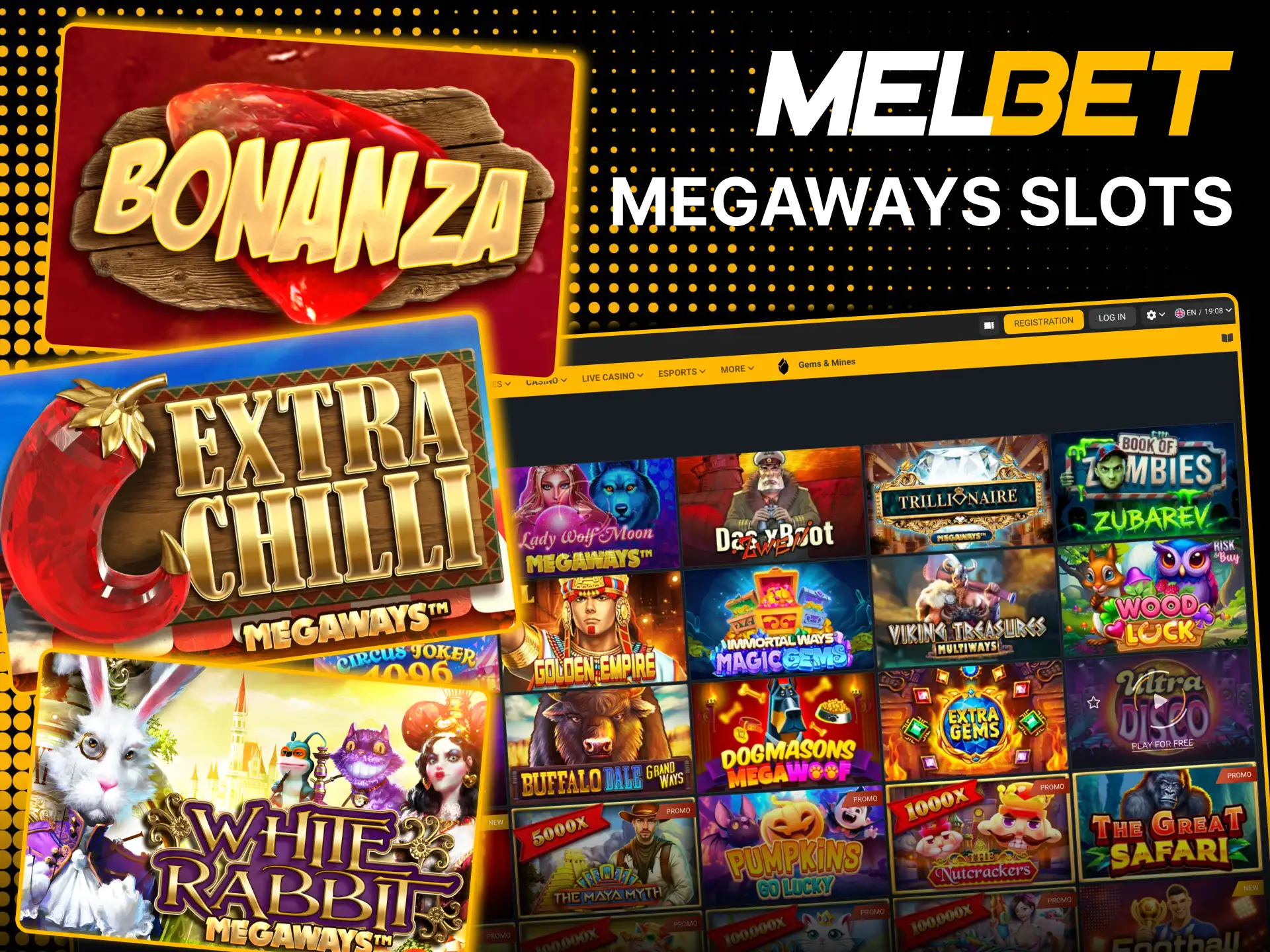 Diamond Mine Megaways featured in Melbet slot library.