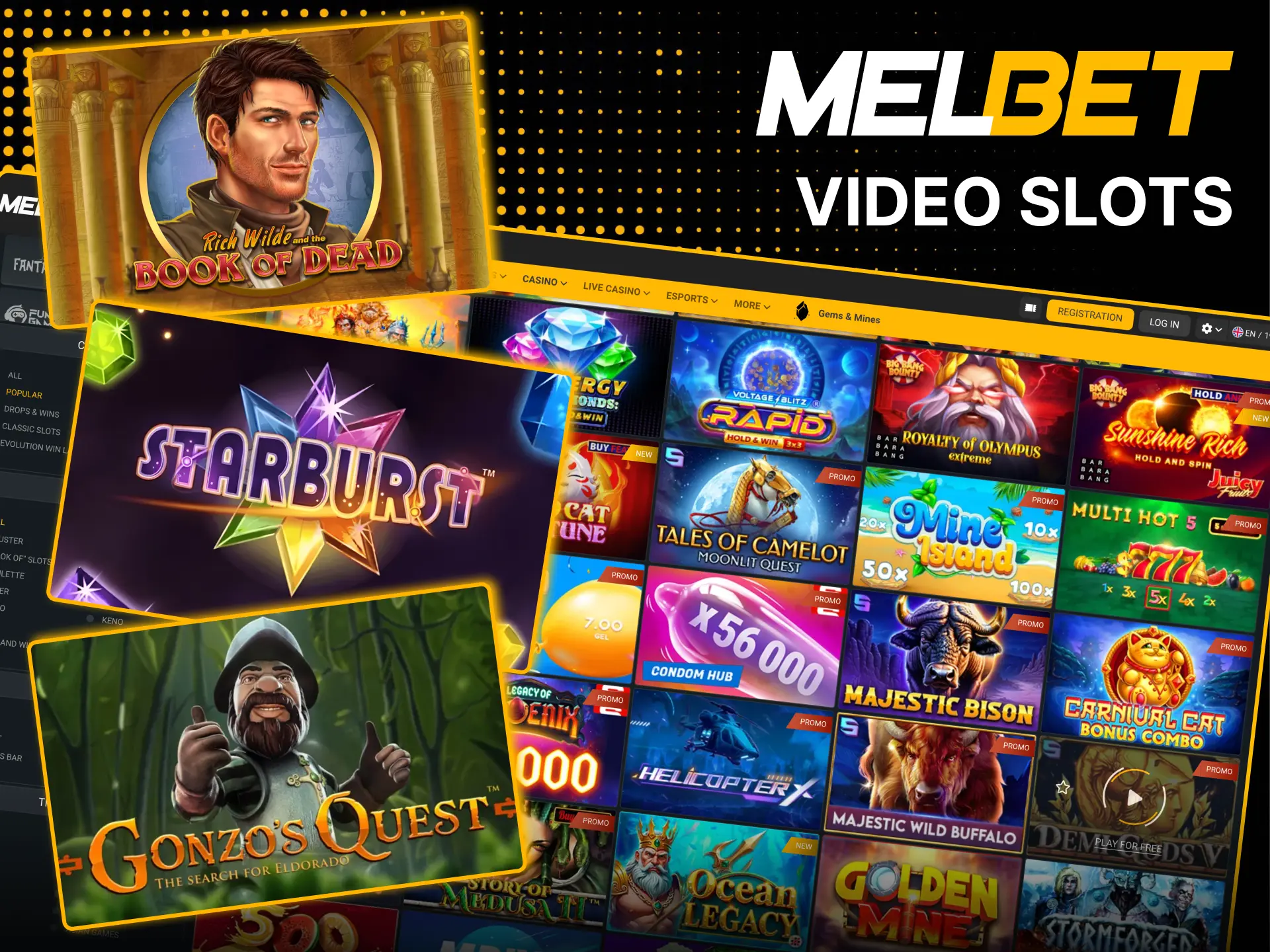 Melbet video slots offer free spins and multipliers.